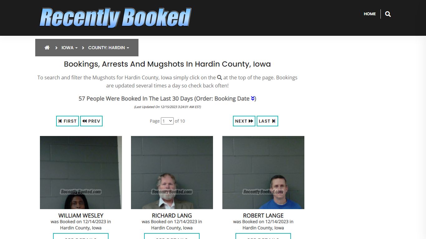 Recent bookings, Arrests, Mugshots in Hardin County, Iowa - Recently Booked