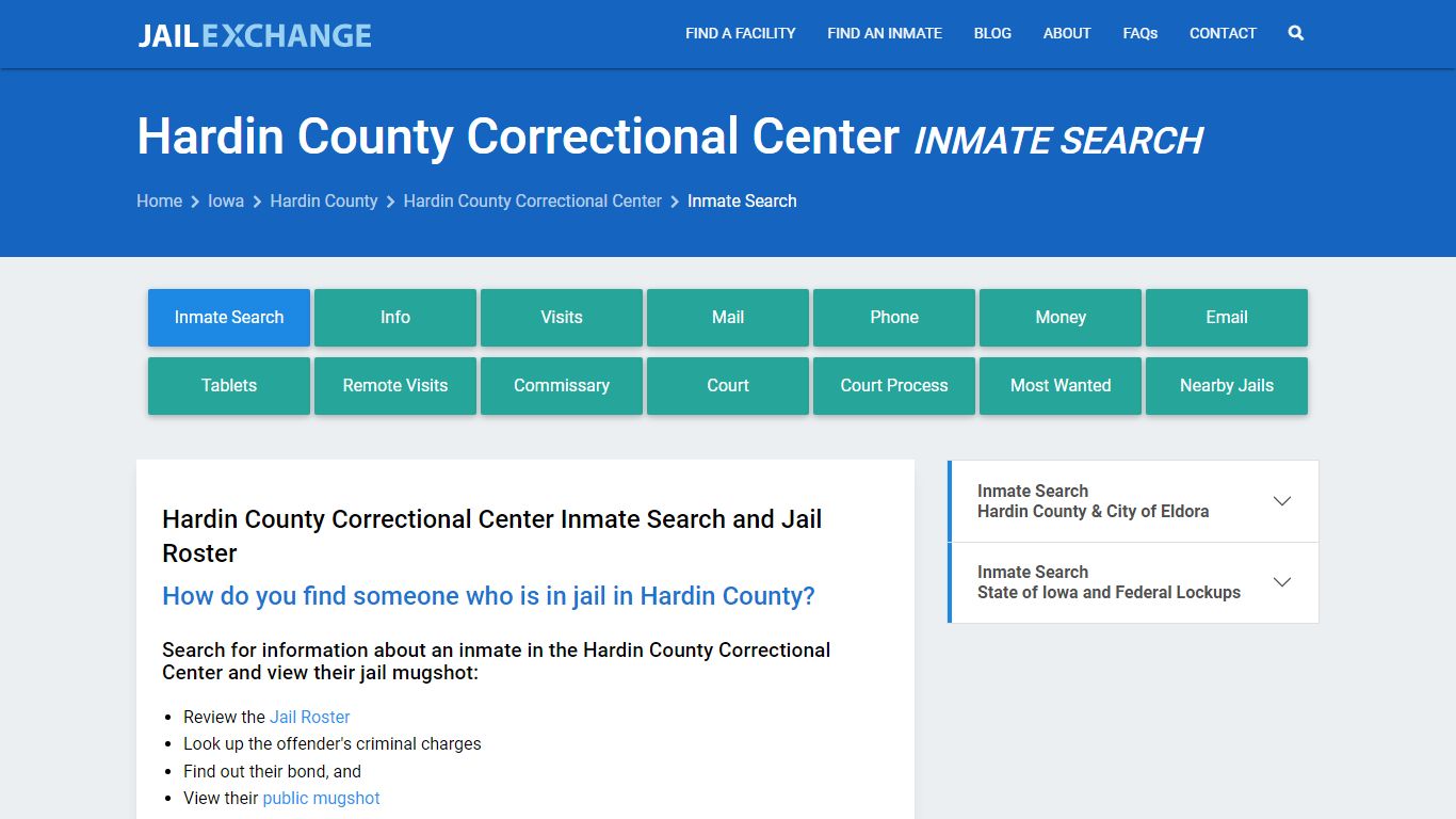 Hardin County Correctional Center Inmate Search - Jail Exchange